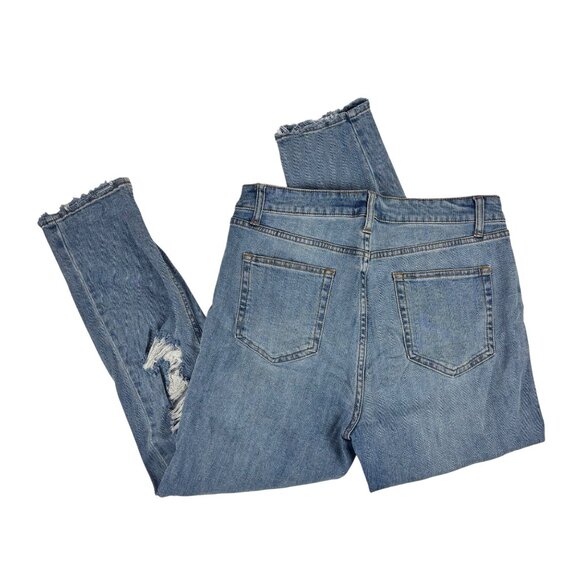 Wild Fable High Rise Mom Jeans Womens Size 10 Distressed Light Wash Blue Denim - Picture 9 of 13